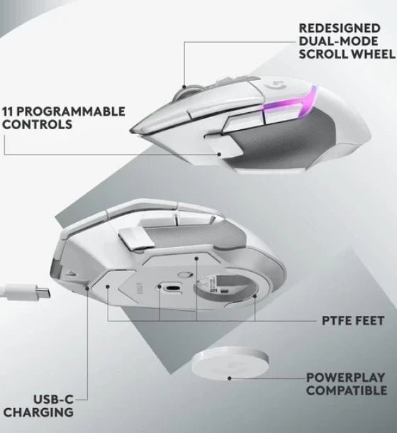 Mouse Logitech G502 X PLUS Lightspeed Wireless Optical White